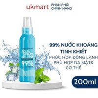 Xịt khoáng Compliment Aqua Spray 99 200ml - Face &amp;amp Body