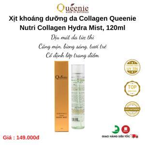 Xịt khoáng dưỡng ẩm bổ sung Collagen Queenie 120ml