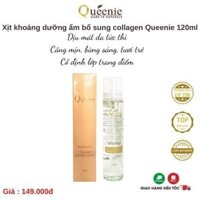 Xịt khoáng dưỡng ẩm bổ sung Collagen Queenie Mỹ phẩm Hàn Quốc 120ml