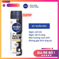 Xịt Khử Mùi Cho Nam Ngăn Vệt Ố Vàng Nivea Men Black & White Invisible Anti-Perspirant Spray 150ml