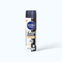 Xịt Khử Mùi Cho Nam NIVEA MEN Ngăn Vệt Ố Vàng Invisible Black&White (150ml)