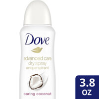 Xịt Khử Mùi Dành Cho Nữ Dove Dry Spray Caring Coconut  48h 107g – Hương Kem Dừa
