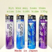 ￼Xịt khử mùi Gatsby Ice Deodorant made in Japan, Xịt mát cơ thể Gatsby Nhật Bản 135g