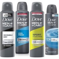 Xịt Khử Mùi Nam Dove Men Care [48h Powerful Protection]-Invisible Dry/Sport 48h/Cool Fresh 48h/Proteccion Total 72h