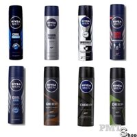 Xịt khử mùi nam Nivea men 150ml - Silver Protect, Dry Impact, Invisible, Deep, Cool Powder, Cool Kick, Amazon, Espresso