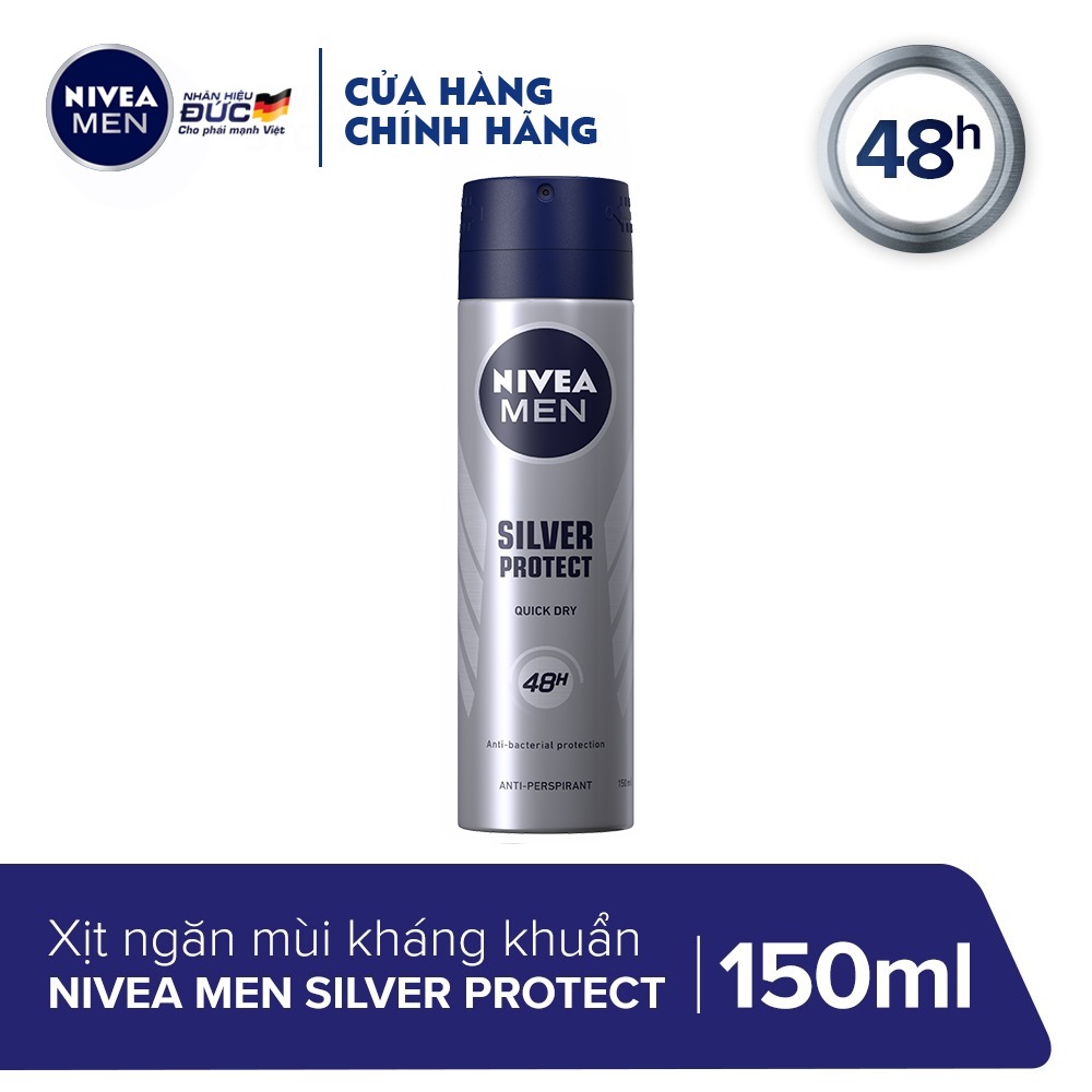 Xịt khử mùi Nivea Silver Protect cho nam 150ml