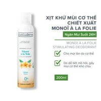 Xịt khử mùi toàn thân Evoluderm chiết xuất hoa Monoi ngăn khuẩn gây mùi suốt 24h - 200ml