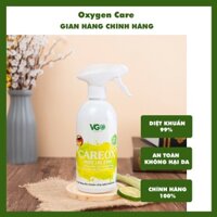 Xịt lau kính hữu cơ CareOx, tách bụi bẩn, diệt vi khuẩn, an toàn, không hóa chất, công nghệ Đức - 500ml