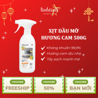 Xịt Loại Bỏ Dầu Mỡ Hương Cam 500g - Tẩy sạch vết dầu, Bếp sáng bóng, Hương cam thoang thoảng