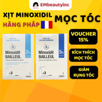 Xịt mọc tóc Minoxidil Bailleul 2% cho Nữ và 5% cho Nam Lọ 60ml - Hàng Pháp