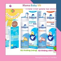 Xịt mũi cá heo màu cam và vàng cho trẻ sơ sinh giúp vệ sinh và giảm viem mũi Sterimar, Pháp Mama Baby VN