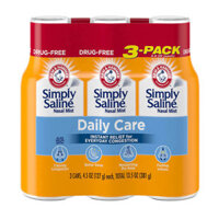 Xịt mũi dị ứng Simply Saline Nasal Mist Daily Care 381g- Set 3 chai