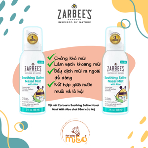 Xịt mũi lô hội đẩy đờm Zarbee's 88ml