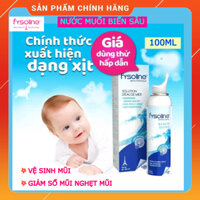 Xịt muối biển đẳng trương tự nhiên FYSOLINE chai 100ml giảm nghẹt mũi sổ mũi, vệ sinh mũi - Chính hãng