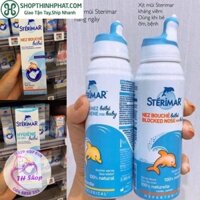 Xịt Muối Biển Sterima, Xịt Mũi Cá Heo 100ml Cho Bé – Mẫu Mới Đầu Bọc Silicon