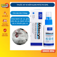 Xịt nấm, viêm da, ghẻ do ve cho chó mèo Alkin Mitecyn 50ml