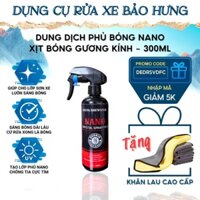 Xịt NaNo Phủ Bóng Sơn Xe Ceramic - Kính Ô Tô Xe Máy Làm Bóng Sơn Xe Lâu Dài, Rửa Xong Là Bóng Dedrik Brewster -300ml