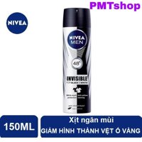 Xịt ngăn mùi nam Nivea men Invisible For Black & White ngăn ố áo 150ml