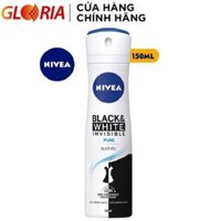Xịt Ngăn Mùi Nivea Black & White 5in1 Ngăn Vệt Ố Vàng Vượt Trội 150ml - 82230