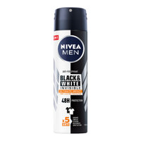 Xịt Ngăn Mùi NIVEA MEN Black &amp; White Ngăn Vệt Ố Vàng Vượt Trội 5in1 150ml - 85388
