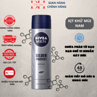 Xịt Ngăn Mùi NIVEA MEN Silver Protect Phân Tử Bạc Ngăn Khuẩn Gây Mùi Vượt Trội (150 ml) 82959