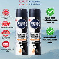 Xịt Ngăn Mùi NIVEA MEN Black&White Ngăn Vệt Ố Vàng Vượt Trội - Hương Mạnh Mẽ (150 ml) 85388