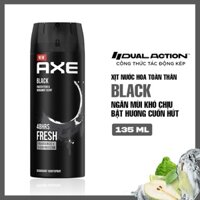 Xịt Ngăn Mùi Toàn Thân Axe Black Hương Cam Bergamot và Lê Tuyết 135ml(hàng cty)