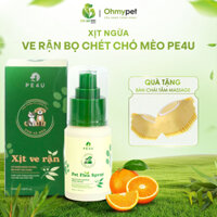 Xịt Ngăn Ngừa Ve Rận Chó Mèo Pe4u - Xua Đuổi Côn Trùng, Bọ Chét, Sạch Da Thơm Lông, Dung Tích 50 ML