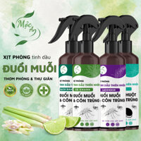 Xịt Phòng Tinh Dầu Sả Chanh Bạc Hà Quế Bạch Đàn Chanh MỘC AN Xịt Thơm Phòng Thư Giãn Đuổi Muỗi Đuổi Côn Trùng