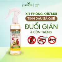 Xịt phòng tinh dầu Sả Chanh, Bạc Hà, Quế, Oải Hương Purevess xua đuổi muỗi, khử mùi, thơm phòng