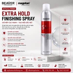 Xịt tạo kiểu tóc cứng Beaver Magotan 5+ Firm-Hold Finishing Spray 250ml