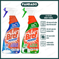 Xịt tẩy rửa đa năng Bref Power 750ml của Đức - Tẩy sạch vết dầu mỡ, cặn vôi vách kính phòng tắm