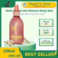 Xịt thơm có nhũ Victoria Secret Shimmer Body Mist Peach hương thơm đào mọng 236ml