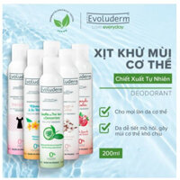 Xịt thơm khử mùi toàn thân Evoluderm 200ml