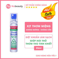 Xịt thơm miệng Dentiplus hương bạc hà Không cồn