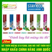 Xịt thơm miệng Staycool giảm hôi miệng, cho hơi thở thơm mát (đủ vị) - Nhập khẩu chính hãng Anh quốc