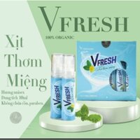 Xịt thơm miệng V-Fresh hương bạc hà thơm mát, diệt khuẩn khử độc nicotin