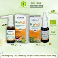 Xịt thông họng - mũi từ keo ong hữu cơ Ladrome Propolis 30ml - Pháp cho bé 6 tuổi và người lớn
