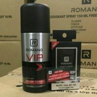 Xịt toàn thân Romano Vip 150g tặng nước hoa bỏ túi 18ml