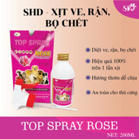 XỊT VE, RẬN, BỌ CHÉT TINH DẦU HOA HỒNG 200ML