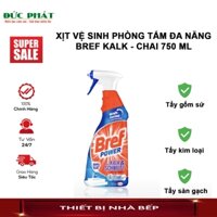 Xịt vệ sinh phòng tăm đa năng BREF KALK 750 ML xử lý vôi cặn, vết ố kính, cặn kem đánh răng