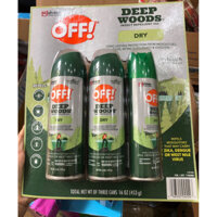 Xịt Xua Đuổi Muỗi, Côn Trùng OFF Deep Woods Insect Repellent 170g nhập Mỹ