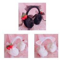 Xixi Lolita Bé Gái Thời Trang Mùa Đông Lông Thú Giả Tai Làm Ấm Tai Mùa Đông Bịt Tai