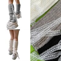 Xixi Ngọt Ren Nơ Ren Lên Chân Ấm Hơn Đan Chân Tay Áo Bông Tai Kẹp Chân Dài Tất Mùa Đông Ấm Áp Boot Còng Toppers Cho Wome
