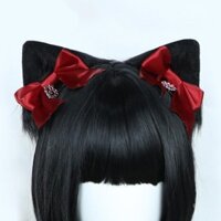 Xixi Sang Trọng Tai Mũ Đội Đầu Nơ Cho Tai Mèo Kẹp Tóc Cho Bé Gái Gothic Tóc Bên Kẹp