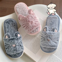 Xixitiao Dép Nữ Hoạt Hình Dễ Thương Ấm Áp Đế Mềm Mèo Con Nhà Trong Nhà