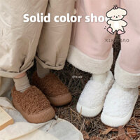 Xixitiao Retro Cừu Len Độc Đáo Thường Ngày Ấm Áp Mùa Đông Bên Ngoài Mặc Bánh Mì Giày Lười Đơn Giản Thoải Mái Cao Cấp Giày Cotton Nữ