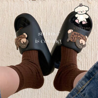 Xixitiaoins Da Báo In Hình Chó Con Dép Nam Nữ Mùa Hè Bên Ngoài Mặc Đế Mềm Thoải Mái Vui Vẻ Thường Ngày Nhà Cặp Đôi Dép