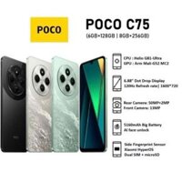 (XM) Điện thoại thông minh POCO C65/C75 | RAM mở rộng 8GB + ROM 256GB | SuperVOOC 18W | pin 5000mAh