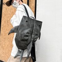 XNUOYO Động Vật Cá Voi Hình Cá Mập Ba Lô, Vải Dung Tích Lớn Dây Kéo Cá Mập Ba Lô, Sinh Viên Dễ Thương Chống Thấm Nước Đại Học Ba Lô